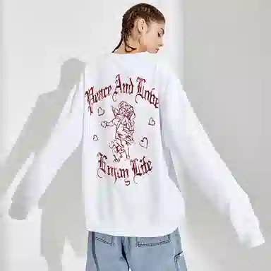 Huzzah Cupid Letter Print Sweatshirt