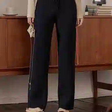 花栗鼠小姐 纯色甩腿裤小个子休闲裤 女款