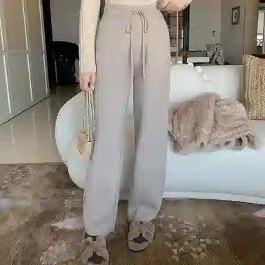 花栗鼠小姐 纯色甩腿裤小个子休闲裤 女款