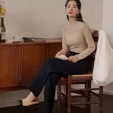 花栗鼠小姐 纯色甩腿裤小个子休闲裤 女款