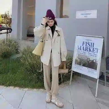 花栗鼠小姐 纯色系带针织运动裤 女款