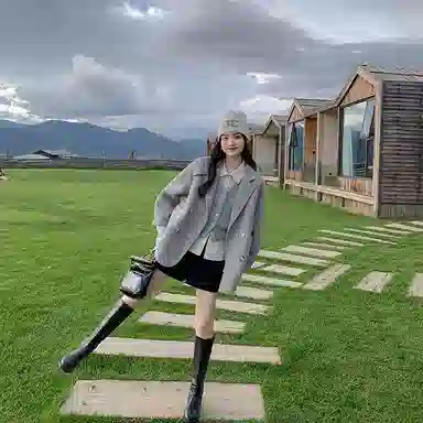 花栗鼠小姐 小个子休闲叠穿单排扣马甲 女款