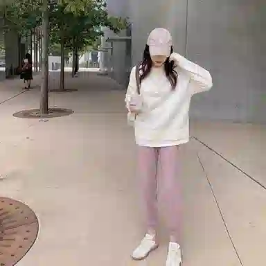 花栗鼠小姐 纯色系带针织运动裤 女款