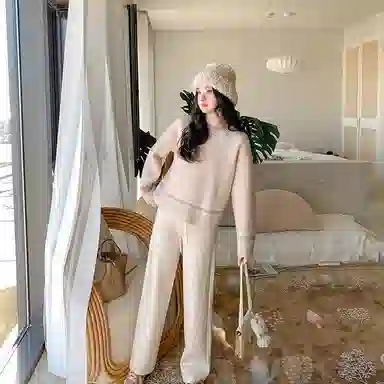 花栗鼠小姐 纯色甩腿裤小个子休闲裤 女款