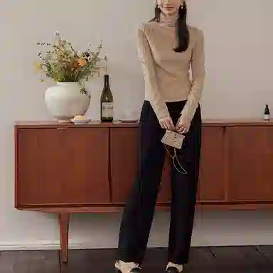 花栗鼠小姐 纯色甩腿裤小个子休闲裤 女款