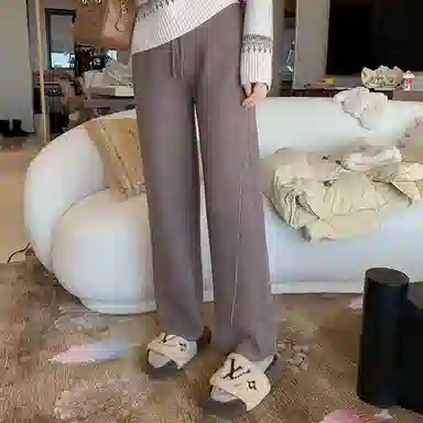 花栗鼠小姐 纯色甩腿裤小个子休闲裤 女款