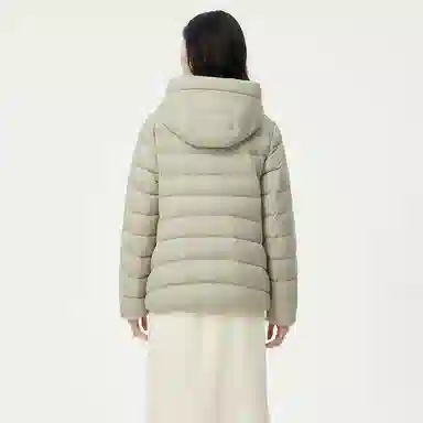 坦博尔 简约连帽保暖羽绒服 女款 黑色