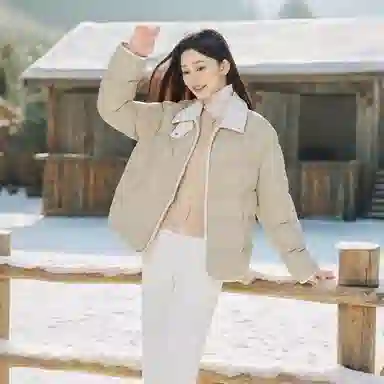 坦博尔 宽松翻领长袖羽绒服 女款