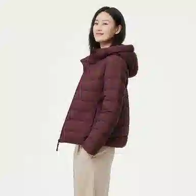 坦博尔 简约连帽保暖羽绒服 女款 黑色