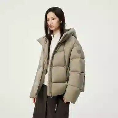 坦博尔 简约纯色连帽羽绒服 女款