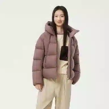 坦博尔 简约纯色连帽羽绒服 女款