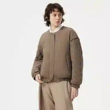 坦博尔 纯色圆领宽松羽绒服 女款