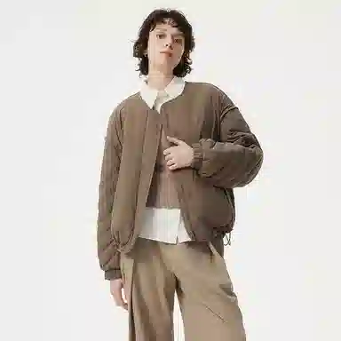 坦博尔 纯色圆领宽松羽绒服 女款