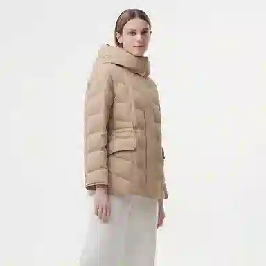 坦博尔 连帽纯色简约舒适时尚羽绒服 女款