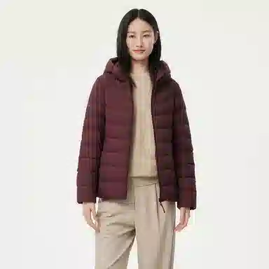 坦博尔 简约连帽保暖羽绒服 女款 黑色