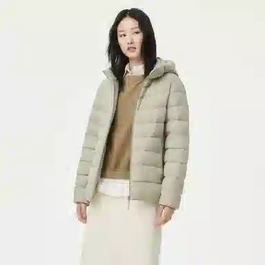 坦博尔 简约连帽保暖羽绒服 女款 黑色