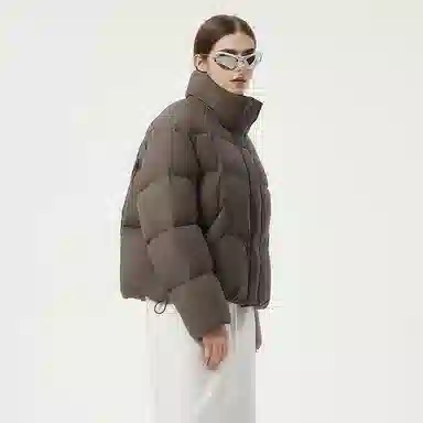 坦博尔 蓬松小个子立领百搭短款羽绒服 女款