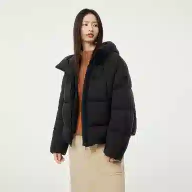 坦博尔 简约纯色连帽羽绒服 女款