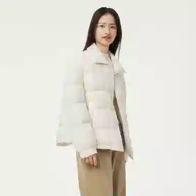 坦博尔 纯色单排扣长袖羽绒服 女款