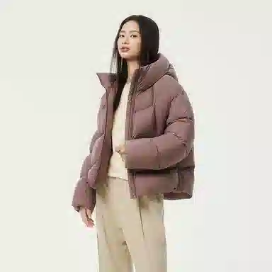 坦博尔 简约纯色连帽羽绒服 女款