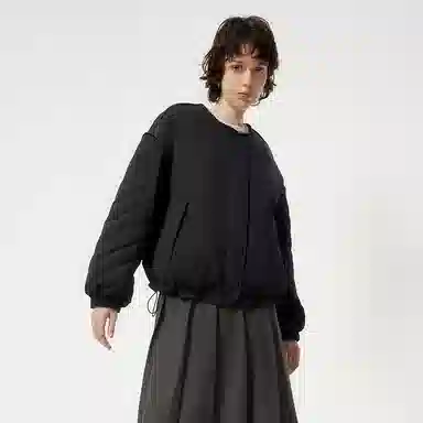 坦博尔 纯色圆领宽松羽绒服 女款