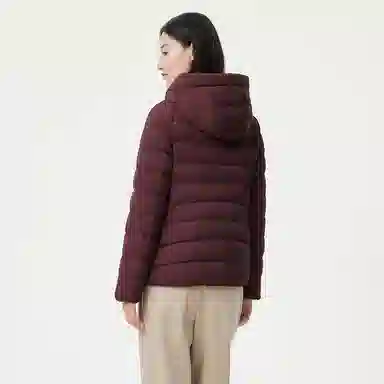 坦博尔 简约连帽保暖羽绒服 女款 黑色