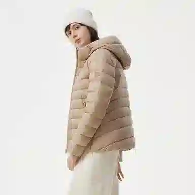 坦博尔 连帽短款纯色羽绒服 女款