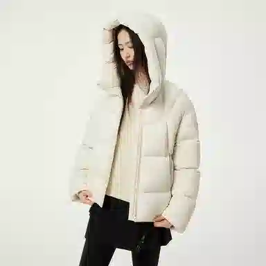 坦博尔 简约纯色连帽羽绒服 女款