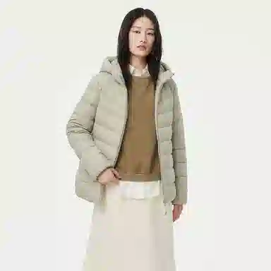 坦博尔 简约连帽保暖羽绒服 女款 黑色