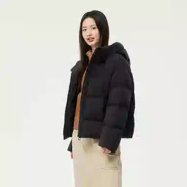 坦博尔 简约纯色连帽羽绒服 女款