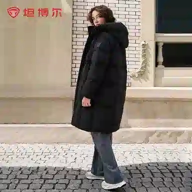 坦博尔 长款户外保暖休闲羽绒服 女款
