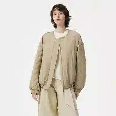 坦博尔 纯色圆领宽松羽绒服 女款