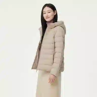 坦博尔 简约连帽保暖羽绒服 女款 黑色