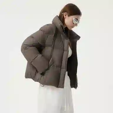 坦博尔 蓬松小个子立领百搭短款羽绒服 女款