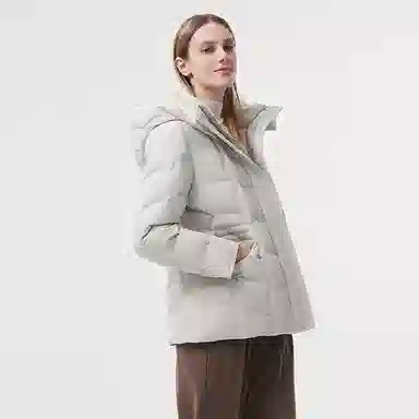 坦博尔 连帽纯色简约舒适时尚羽绒服 女款