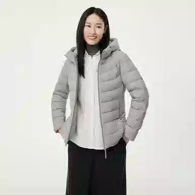 坦博尔 简约连帽保暖羽绒服 女款 黑色