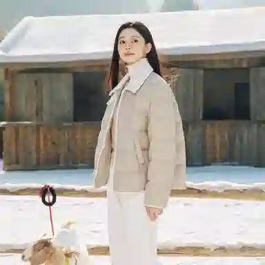 坦博尔 宽松翻领长袖羽绒服 女款