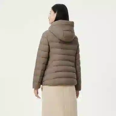 坦博尔 简约连帽保暖羽绒服 女款 黑色