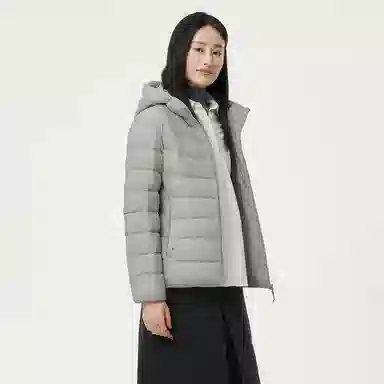 坦博尔 简约连帽保暖羽绒服 女款 黑色