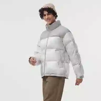 坦博尔 运动印花高充立领面包羽绒服 男女同款