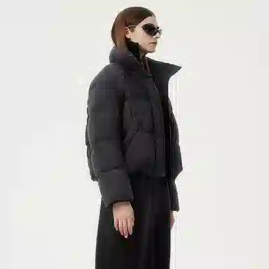 坦博尔 蓬松小个子立领百搭短款羽绒服 女款