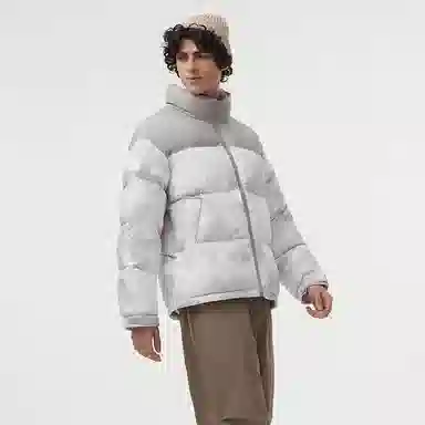 坦博尔 运动印花高充立领面包羽绒服 男女同款