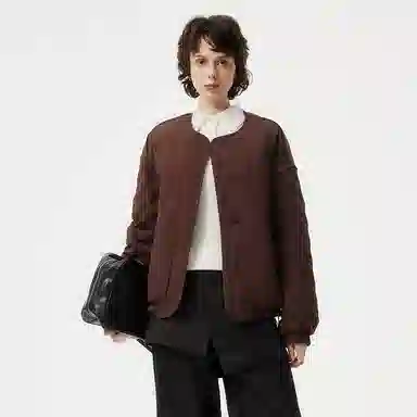 坦博尔 纯色圆领宽松羽绒服 女款