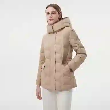 坦博尔 连帽纯色简约舒适时尚羽绒服 女款