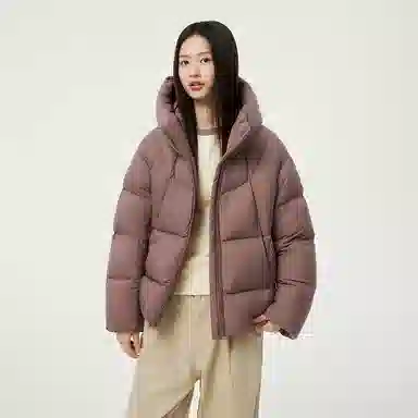 坦博尔 简约纯色连帽羽绒服 女款