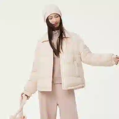 坦博尔 纯色单排扣长袖羽绒服 女款