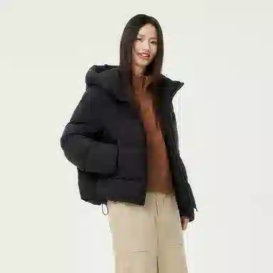 坦博尔 简约纯色连帽羽绒服 女款