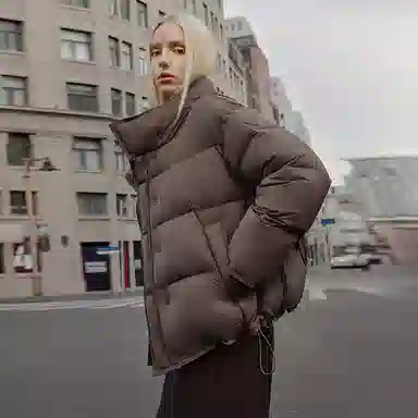 坦博尔 纯色立领长袖羽绒服 女款