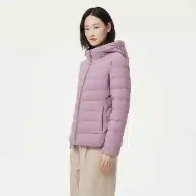 坦博尔 简约连帽保暖羽绒服 女款 黑色