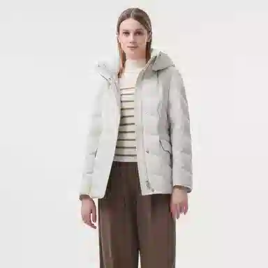 坦博尔 连帽纯色简约舒适时尚羽绒服 女款